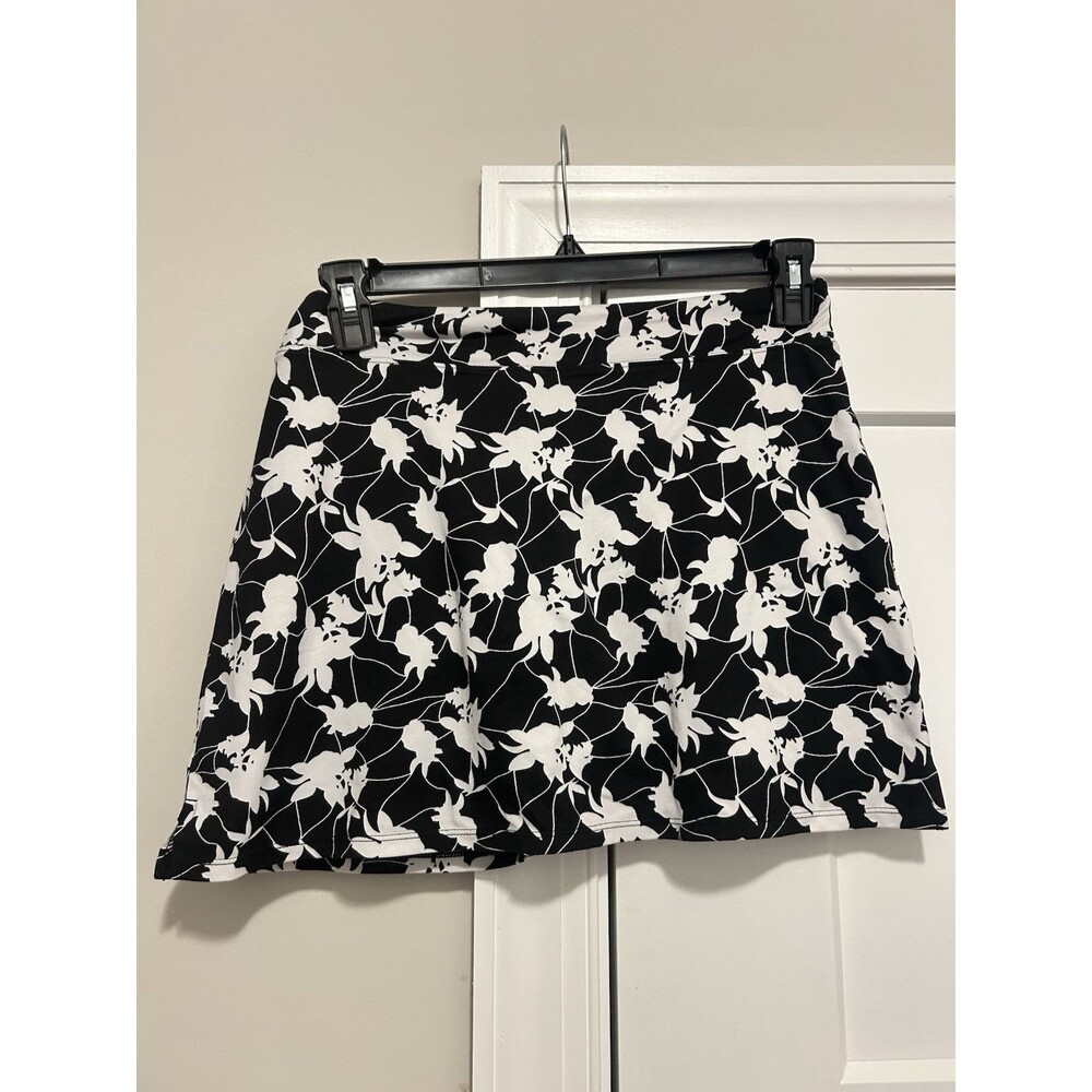 Tranquility by Colorado Clothing Skort Athletic Black White Floral Size Medium